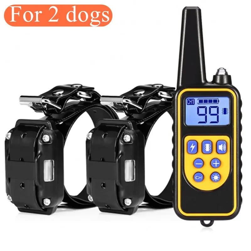 Electric Dog Training Collar Waterproof Dog Bark Collar Pet With Remote Control Rechargeable Anti Barking Device All Breed Dogs