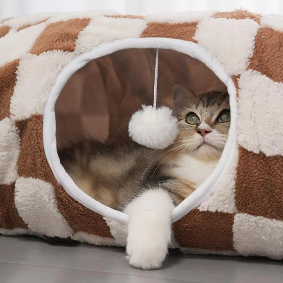 🐾Pawfect Elite™ Cozy Cat Tunnel Bed – Plush Interactive Play & Sleeping Cave🐱🧸