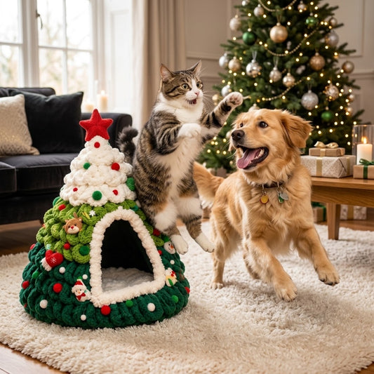🐾 Pawfect Elite™ Christmas Tree Pet Bed 🎄 Warm Indoor Sleeping Nest 🏠
