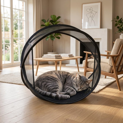 🐱 Pawfect Elite™ Pop-Up Cat Playpen – Foldable Portable Mesh Cat Tent 🐾