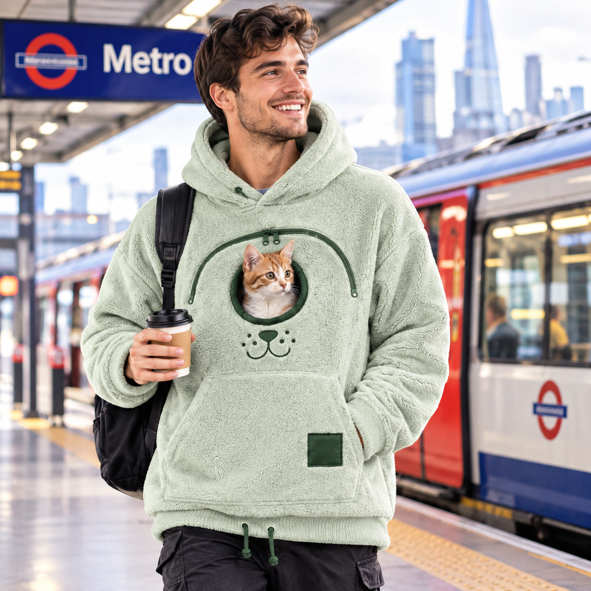 🐶 Pawfect Elite™ Dog Pouch Hoodie  Fleece Lined  Unisex Carrier Sweatshirt 🐾