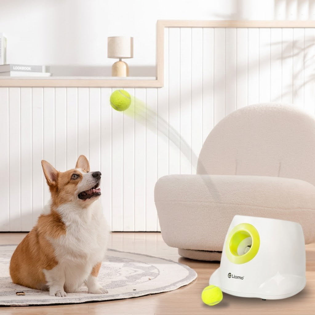 🐾 Interactive Automatic Dog Ball Launcher – Smart Tennis Ball Machine & Fetch Toy Dispenser 🎾