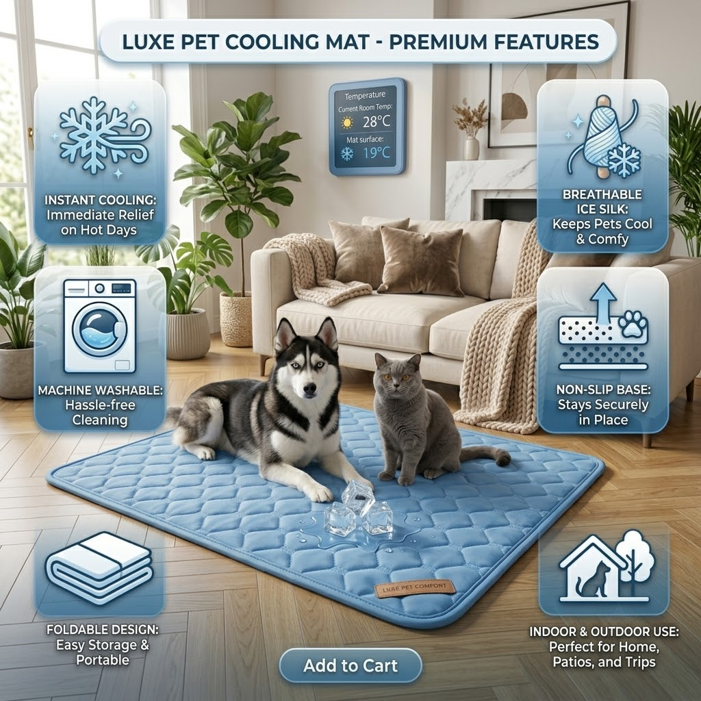 Pawfect Elite™ Instant Self-Cooling Pet Mat❄️