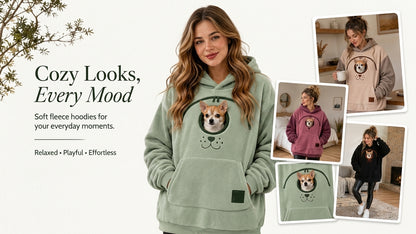 🐶 Pawfect Elite™ Dog Pouch Hoodie  Fleece Lined  Unisex Carrier Sweatshirt 🐾