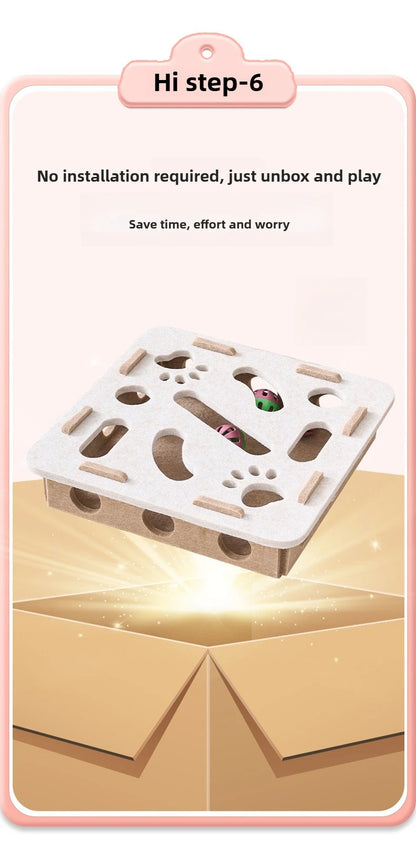Cat toy bell balls Dig hole funny box felt maze hole Interactive Cats Game self-exciting tool kitten pet cat puzzle teasing cat