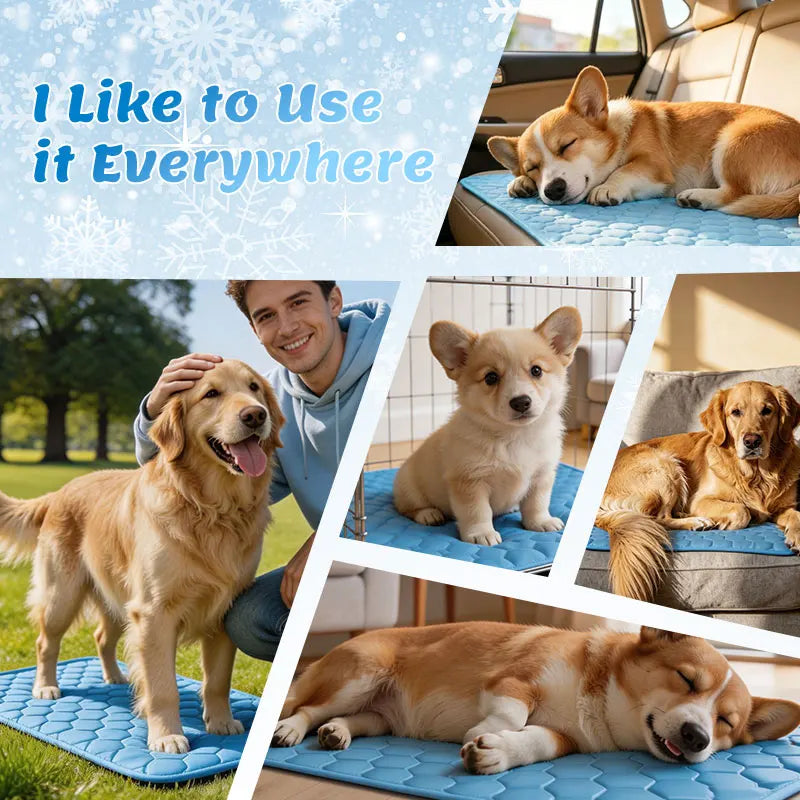 Pawfect Elite™ Instant Self-Cooling Pet Mat – Breathable Ice Silk Pad❄️