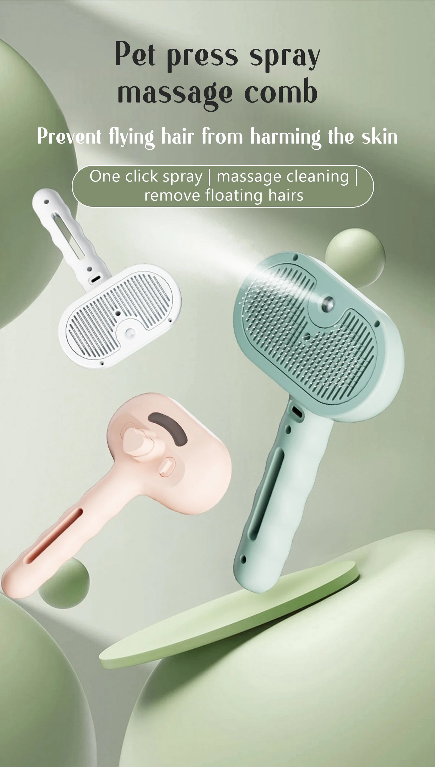 GroomBrush™  _ Premium All-in-One Pet Grooming & Mist Brush for Dogs & Cats ✨