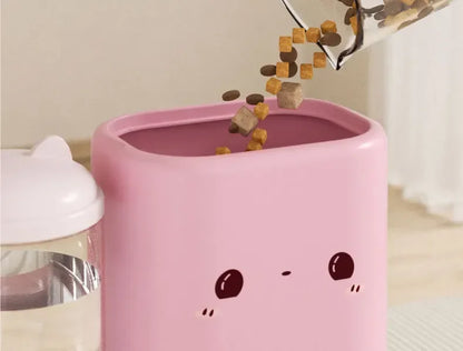 Cartoon cat feeding water feeder cat bowl cat and dog universal pet bowl water dispenser pet supplies spot