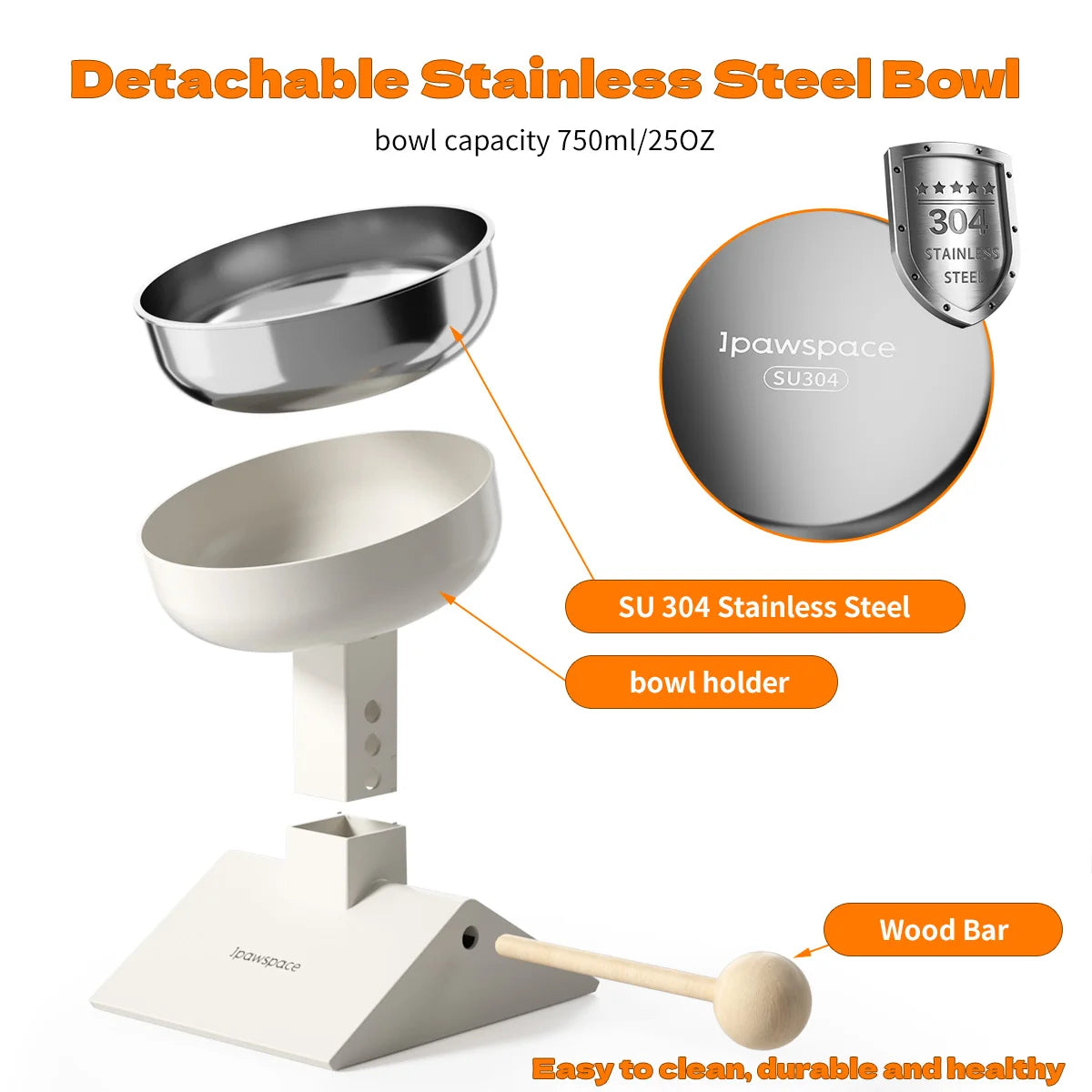 Elevated Dog Bowls for Small Medium Dogs and cats, 3 Height Adjustable Raised Stand with 304 Stainless Steel Food Bowls