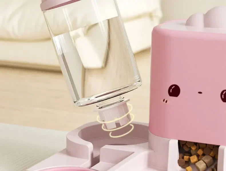 Cartoon cat feeding water feeder cat bowl cat and dog universal pet bowl water dispenser pet supplies spot