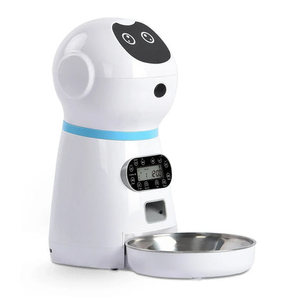 Robot pet intelligent feeding equipment cat and dog regular quantitative automatic feeding machine removable and washable stainl