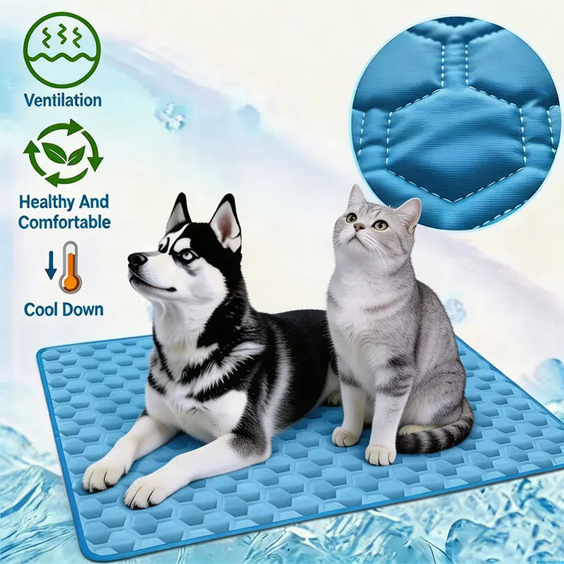 Pawfect Elite™ Instant Self-Cooling Pet Mat – Breathable Ice Silk Pad❄️