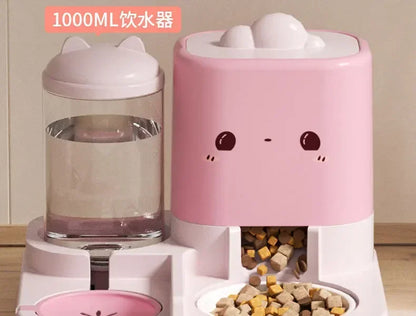 Cartoon cat feeding water feeder cat bowl cat and dog universal pet bowl water dispenser pet supplies spot