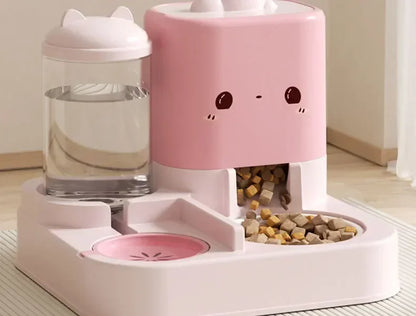Cartoon cat feeding water feeder cat bowl cat and dog universal pet bowl water dispenser pet supplies spot