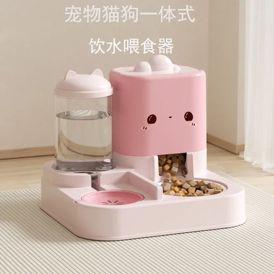 Cartoon cat feeding water feeder cat bowl cat and dog universal pet bowl water dispenser pet supplies spot