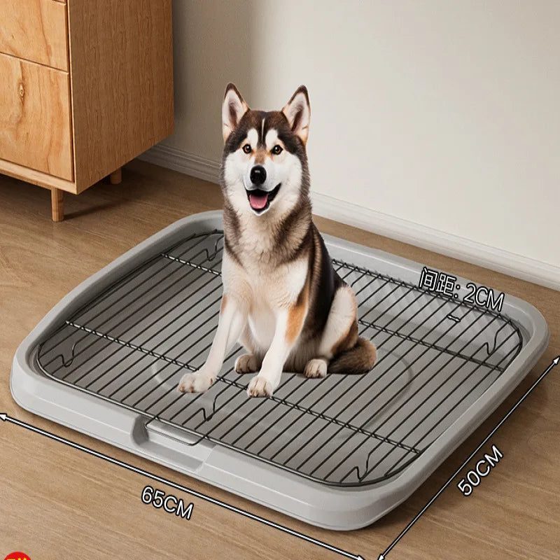 Large Pet Dog Toilet Medium and Large Dogs Toilet Training Equipment Stainless Steel Full Cleaning Anti-stepping Poop Collector