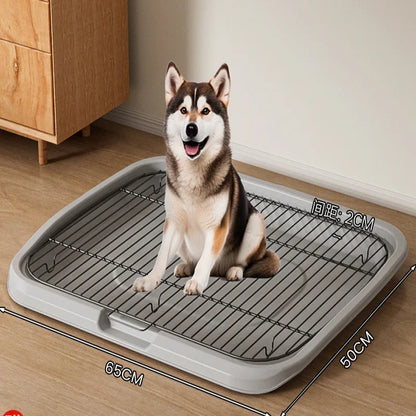 Large Pet Dog Toilet Medium and Large Dogs Toilet Training Equipment Stainless Steel Full Cleaning Anti-stepping Poop Collector