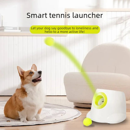 🐾 Interactive Automatic Dog Ball Launcher – Smart Tennis Ball Machine & Fetch Toy Dispenser 🎾