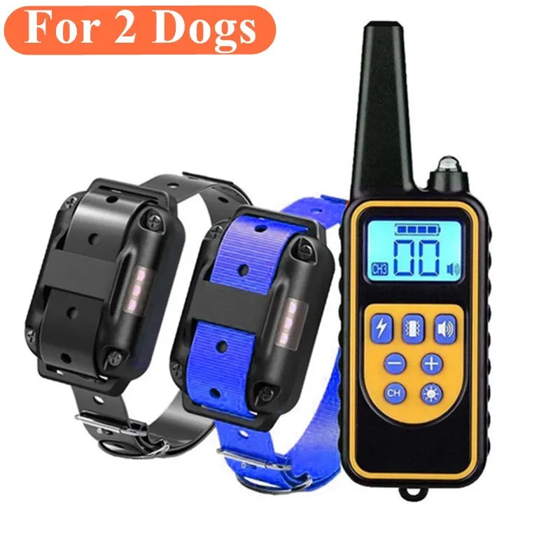 Electric Dog Training Collar Waterproof Dog Bark Collar Pet With Remote Control Rechargeable Anti Barking Device All Breed Dogs