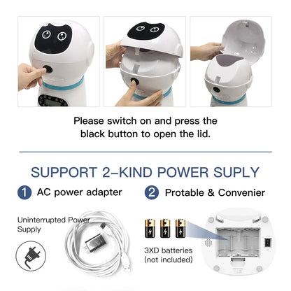 Robot pet intelligent feeding equipment cat and dog regular quantitative automatic feeding machine removable and washable stainl