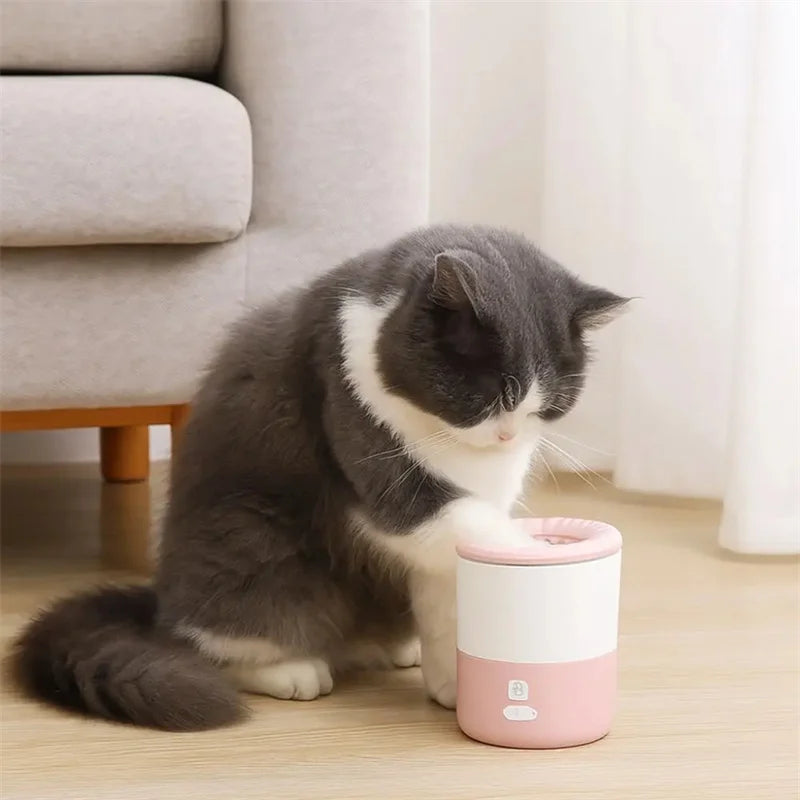 Pet Paw Cleaner Machine Automatic, Portable Dog Cat Washer Cup with Soft Silicone Brush, USB-C Rechargeable, Waterproof