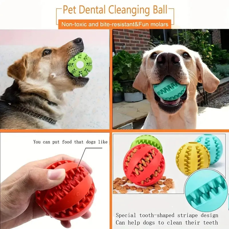 Dog Toy Ball Can Leak Food Bouncy Ball Rubber Dogs Molar Toys Balls Bite Resistant Pet Teeth Cleaning Toy Dog Accessories