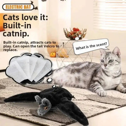 🎃🦇 Pawfect Elite® Halloween Bat Toy – Interactive Rechargeable Pet Toy with Flapping Wings & Catnip 🐾