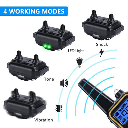 Electric Dog Training Collar 1000m Adjustable Pet Collar Remote Control Dog Device Anti Barking Device for 1/2/3 Dogs Trainer