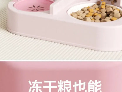 Cartoon cat feeding water feeder cat bowl cat and dog universal pet bowl water dispenser pet supplies spot