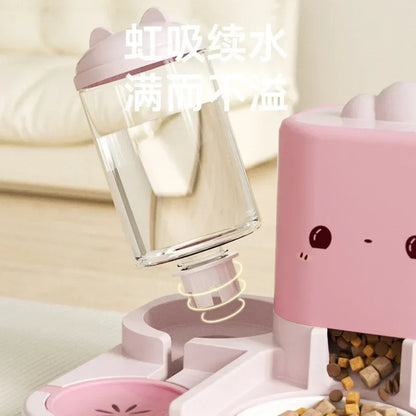 Cartoon cat feeding water feeder cat bowl cat and dog universal pet bowl water dispenser pet supplies spot