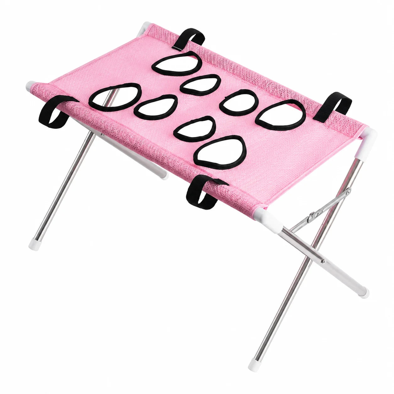 Foldable Pet Grooming Table 60cm Dog Cat Grooming Hammock Stand Multi Hole Mesh Nail Trimming Bathing Helper