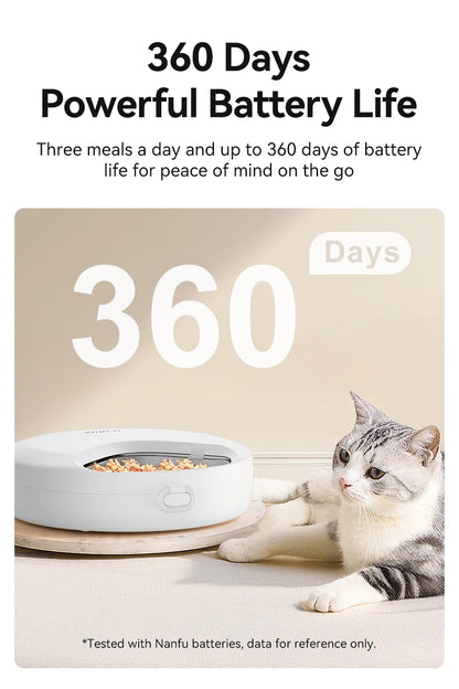 ROJECO Automatic Pet Feeder 4 Meals For Wet Dry Food Feeding Wireless Smart Kibble Dispenser Cat Dog Multifunctional Cat Feeder