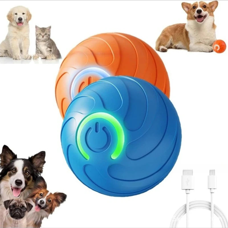 Smart Dog Toys Ball Electronic Interactive Cat Toy Pet Gravity Jump Ball USB Automatic Moving Bouncing for Small Medium Dogs