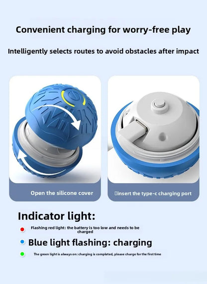 Smart Dog Toys Ball Electronic Interactive Cat Toy Pet Gravity Jump Ball USB Automatic Moving Bouncing for Small Medium Dogs