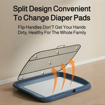 Large Pet Dog Toilet Medium and Large Dogs Toilet Training Equipment Stainless Steel Full Cleaning Anti-stepping Poop Collector