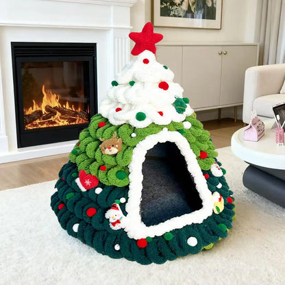 🐾 Pawfect Elite™ Christmas Tree Pet Bed 🎄 Warm Indoor Sleeping Nest 🏠