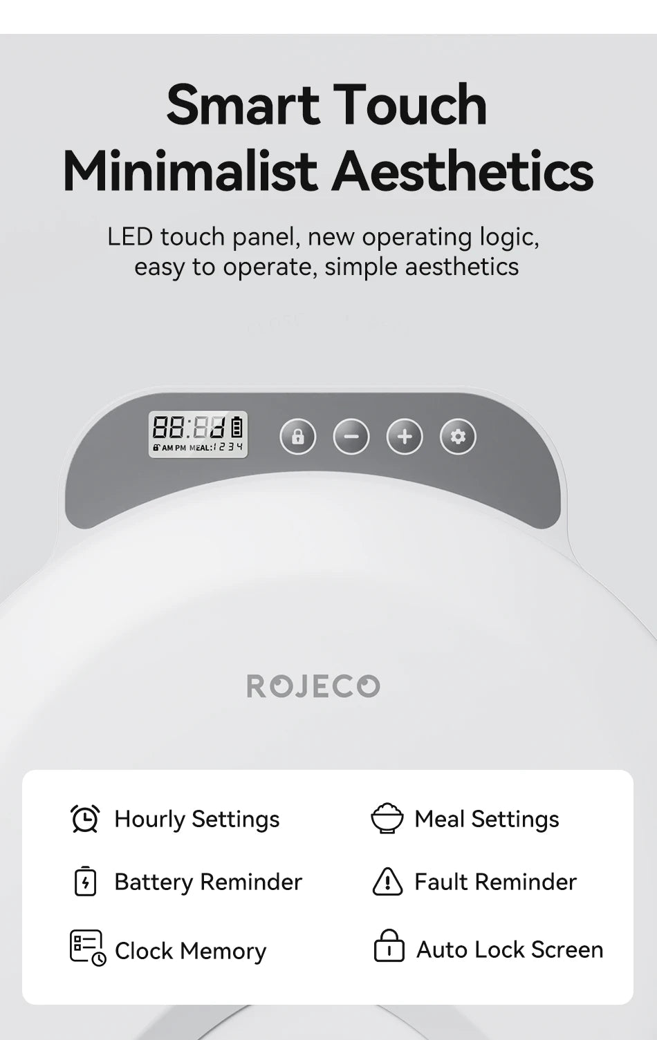 ROJECO Automatic Pet Feeder 4 Meals For Wet Dry Food Feeding Wireless Smart Kibble Dispenser Cat Dog Multifunctional Cat Feeder