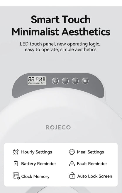 ROJECO Automatic Pet Feeder 4 Meals For Wet Dry Food Feeding Wireless Smart Kibble Dispenser Cat Dog Multifunctional Cat Feeder