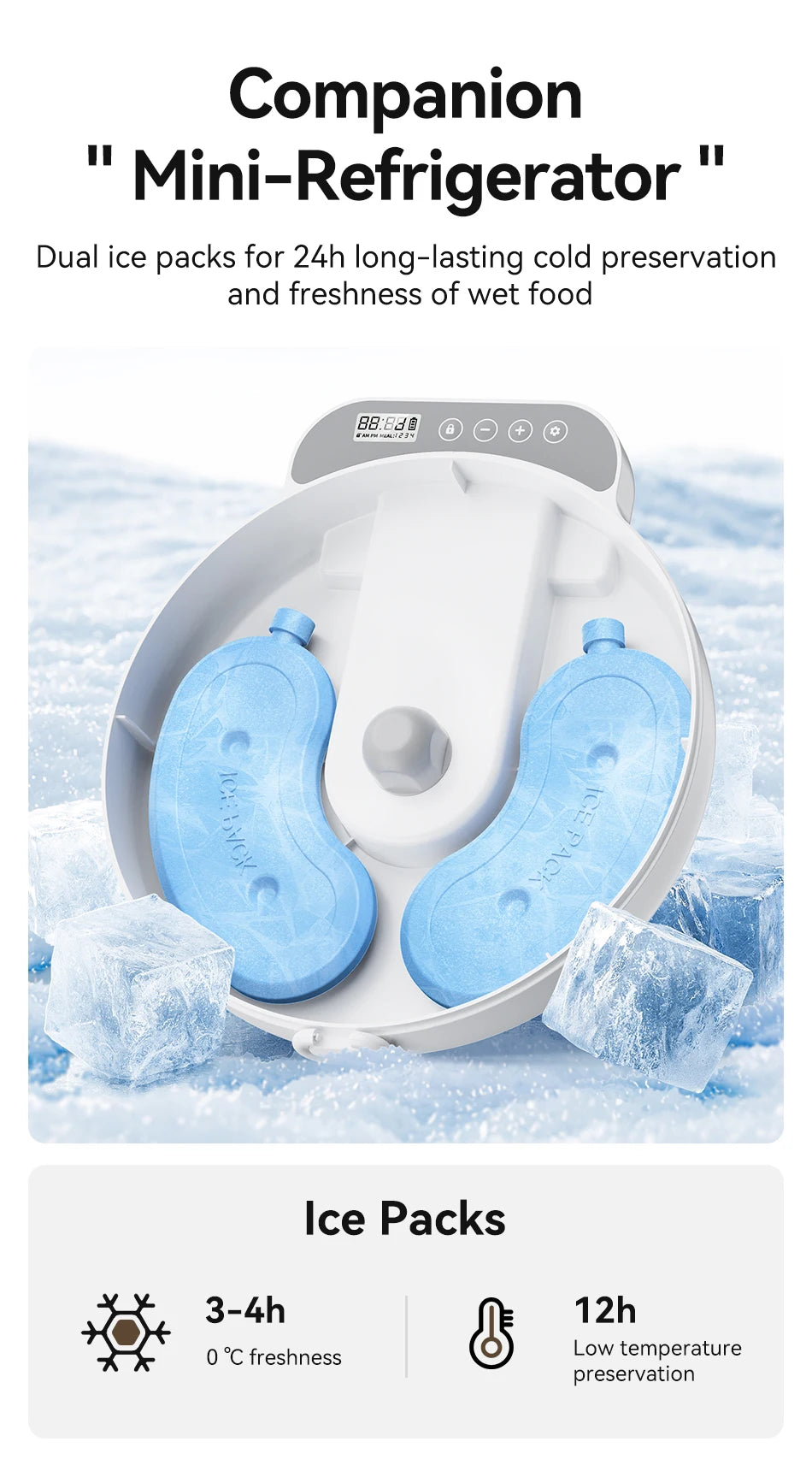 ROJECO Automatic Pet Feeder 4 Meals For Wet Dry Food Feeding Wireless Smart Kibble Dispenser Cat Dog Multifunctional Cat Feeder