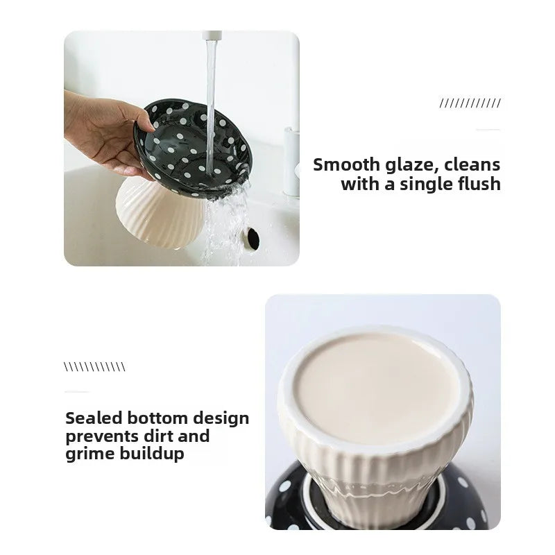 Elevated Pet Bowl with Bracket for Spill Proof Cat and Dog Bowl Tilted Cat and Dog Pet Food Water Tray