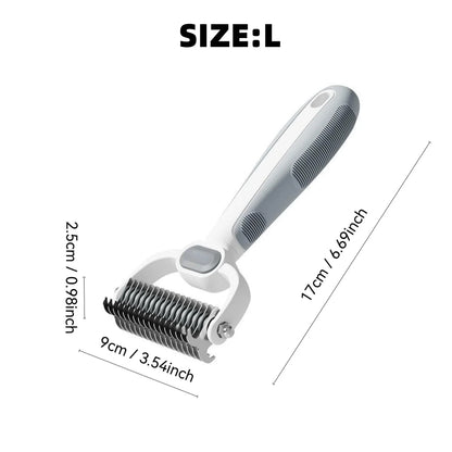 Dog Cat Grooming Brush, Double-Sided Deshedding - Dematting Undercoat Rake and Pin Brush for Long and Short Haired Dogs Cats