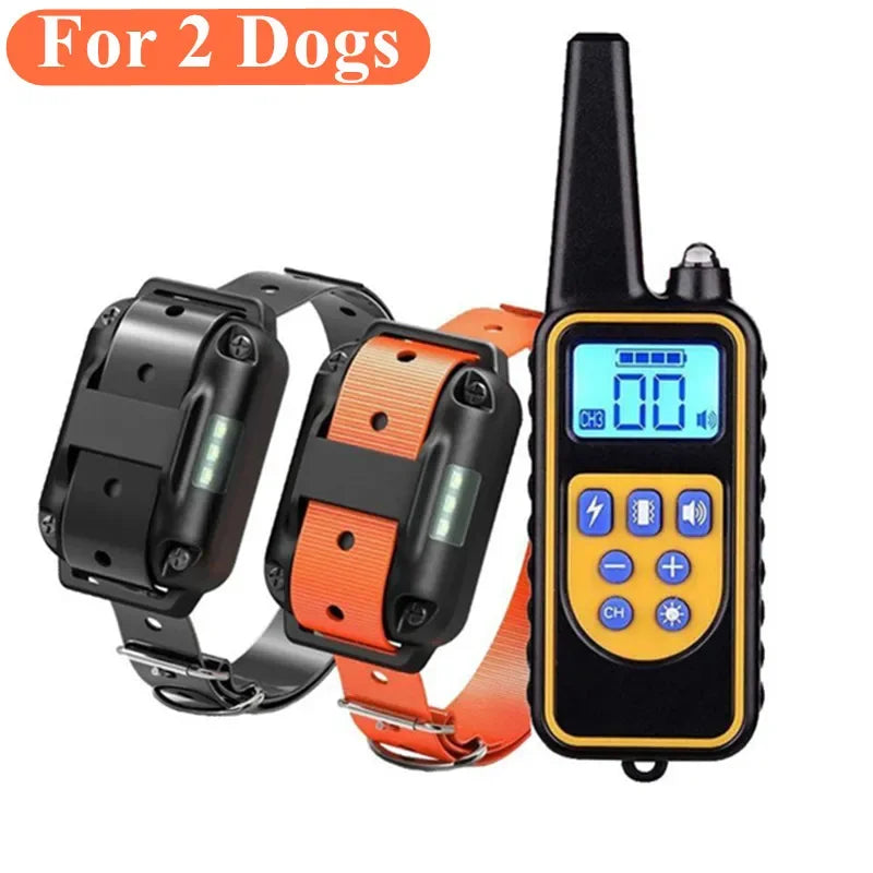Electric Dog Training Collar Waterproof Dog Bark Collar Pet With Remote Control Rechargeable Anti Barking Device All Breed Dogs