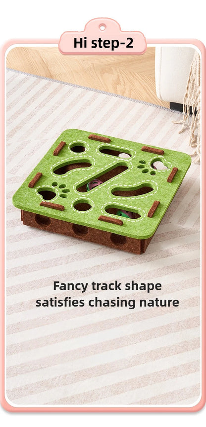 Cat toy bell balls Dig hole funny box felt maze hole Interactive Cats Game self-exciting tool kitten pet cat puzzle teasing cat