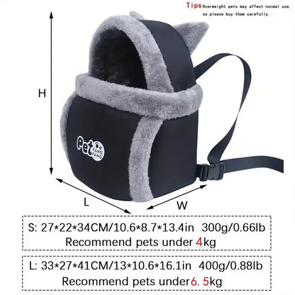 Portable Pet Chest Bag Front Shoulder Backpack For Cats Dogs Large Capacity Soft Breathable Carrier Outdoor Travel Hands Free