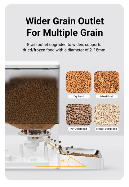 ROJECO 2In1 Automatic Pet Feeder Gravity Water Fountain 8.5L Button Version Auto Cat Kibble Dispenser with Water Refill Drinker