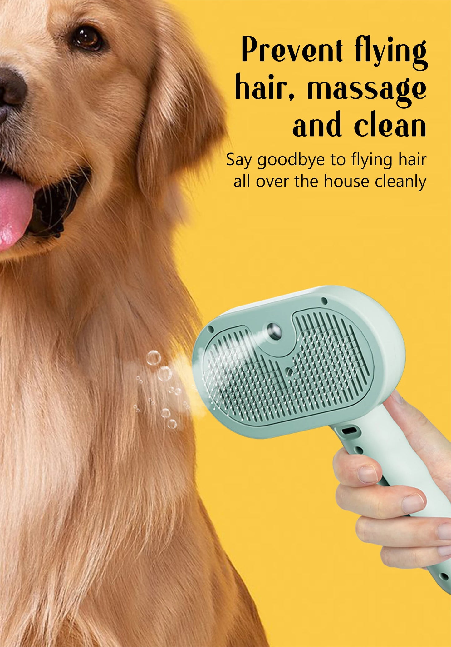 GroomBrush™  _ Premium All-in-One Pet Grooming & Mist Brush for Dogs & Cats ✨