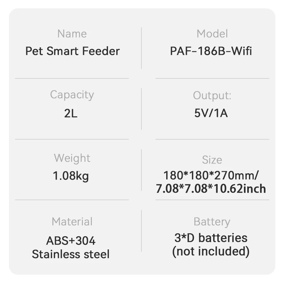ROJECO Automatic Cat Feeder 2L Smart Pet Food Kibble Dispenser WiFi App Remote Control  Dog Feeder For Pet Cat Dog Accessories