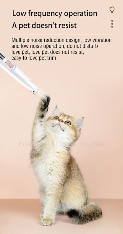 New Dog Beauty Trimmer Fully Waterproof Dog Trimmer with LED Light Dog Claw Trimmer Cat Claw Hair Trimmer Pet Claw Trimmer