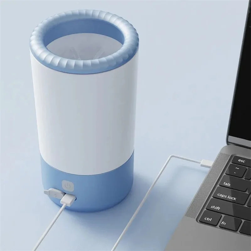 Pet Paw Cleaner Machine Automatic, Portable Dog Cat Washer Cup with Soft Silicone Brush, USB-C Rechargeable, Waterproof