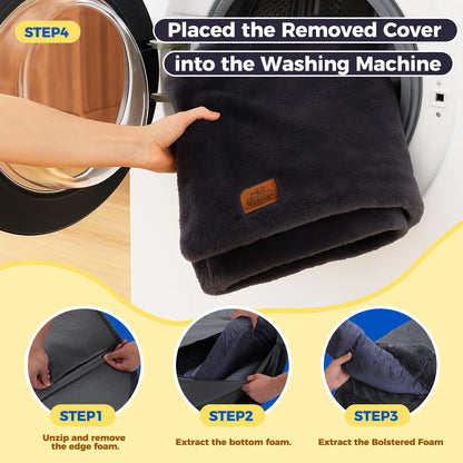 Foldable Dog Bed for Adult, Kids, Plush Pet Couch Bed for Large Dogs, Washable Pet Sofa Bed with Non-Slip Bottom Dog Accessories